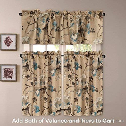 Half Window Vintage Floral Curtain Tiers